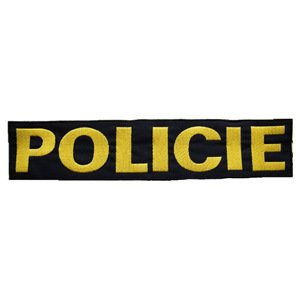 NAVYS Nášivka POLICIE velká ČERNÁ se žlutou nití VELCRO Barva: Černá